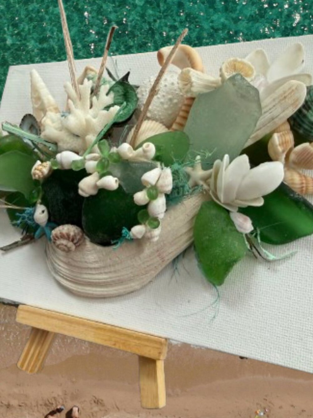 Sea Glass & Shell Art Original Design